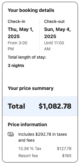 Booking.com booking screenshot