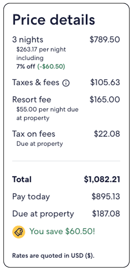 Expedia booking screenshot